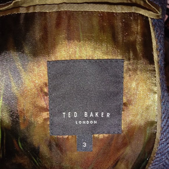 Ted Baker Men's Notch Lapel Single Breasted Tweed Blazer Jacket Gray Size 3 - Picture 4 of 5